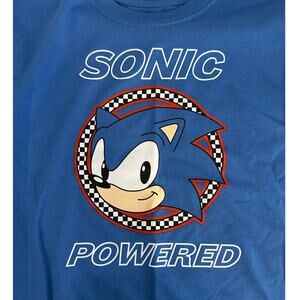 SEGA SONIC THE HEDGEHOG Graphic Tee NWT SS Blue Cotton Poly Size M (8)